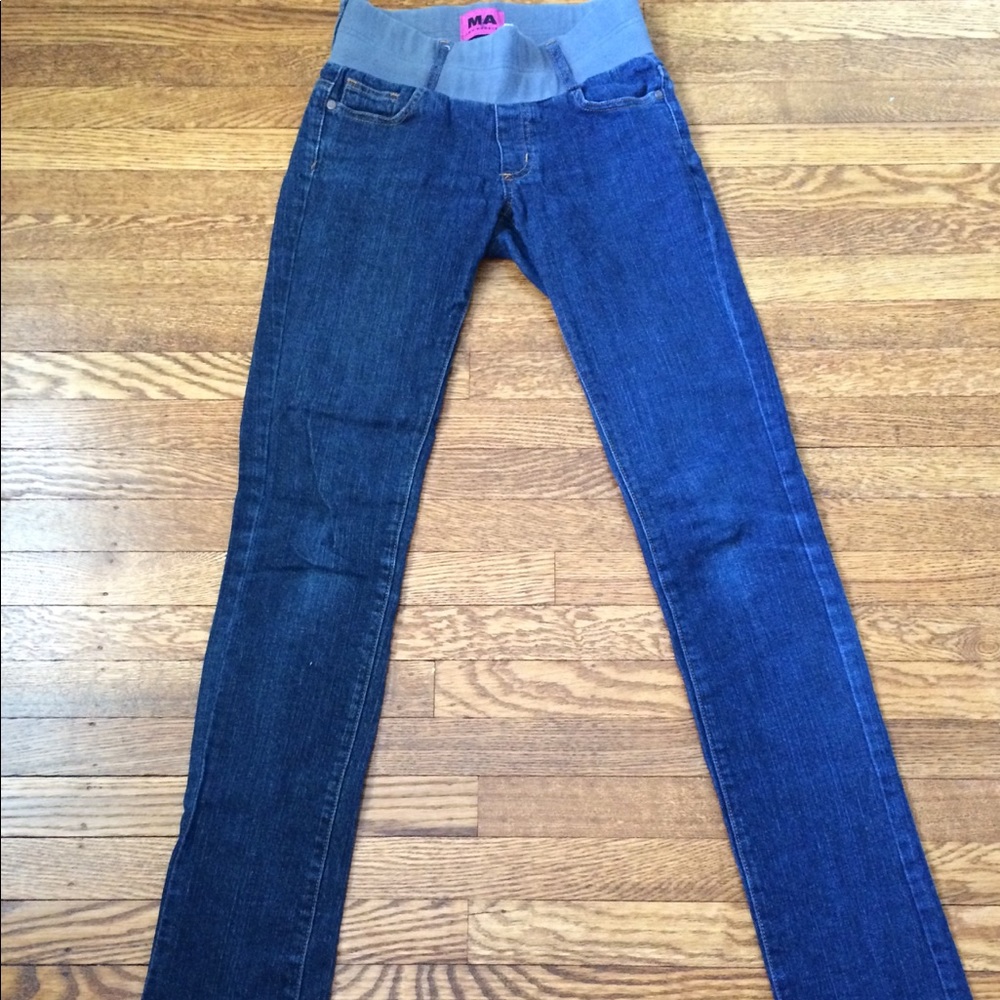 Maternal America XS skinny leg dark jeans